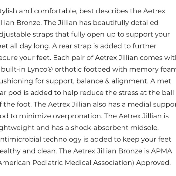 Aetrex Jillian Bronze Comfort Sandals Womens size 9 $135 IMMACULATE - Picture 3 of 13